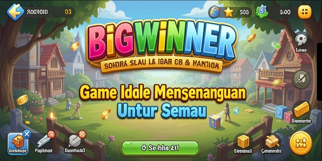 Screenshot gameplay BIGWINNER menunjukkan keseruan dan keindahan permainan Idle.