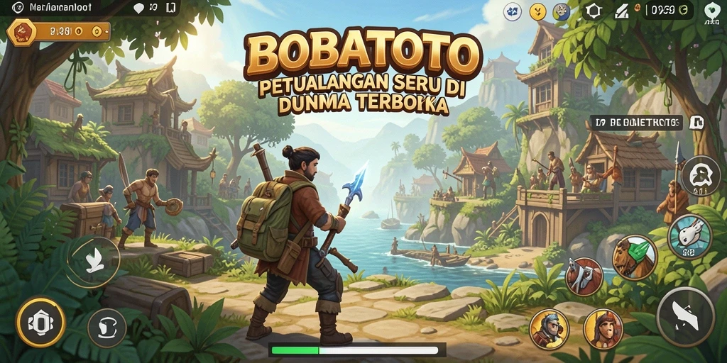 Tangkapan layar gameplay BOBATOTO yang menampilkan petualangan di dunia terbuka.