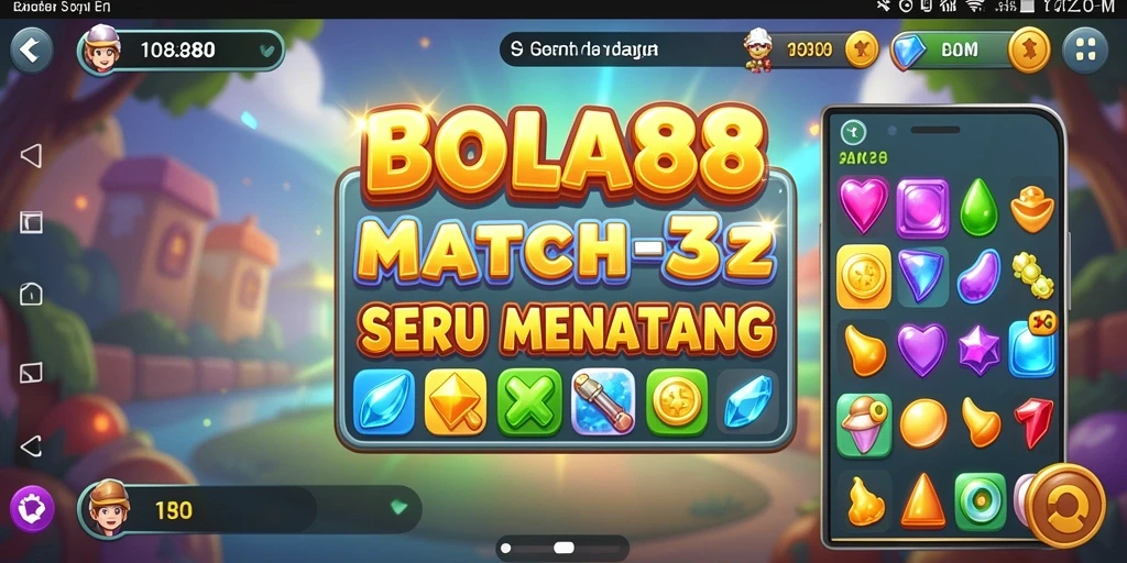 Screenshot gameplay BOLA88 menunjukkan keseruan mencocokkan bola warna-warni.