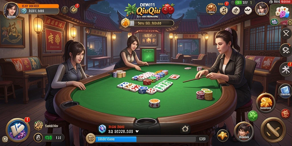 Tampilan gameplay QiuQiu yang seru dan interaktif.