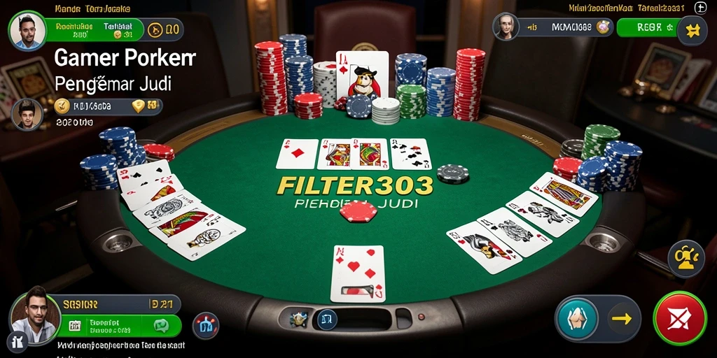 Tampilan gameplay Poker yang mendebarkan di FILTER303.