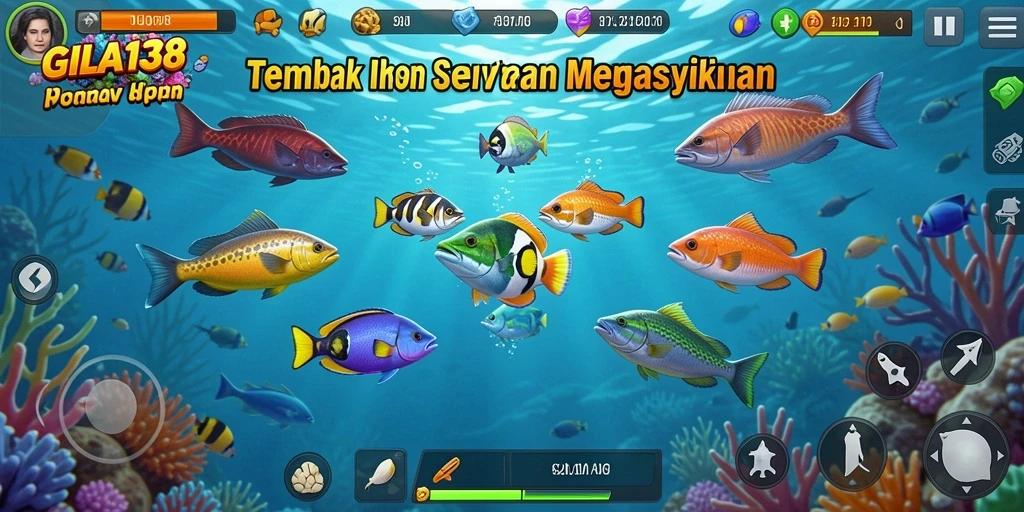 Tampilan gameplay GILA138 yang mendebarkan saat menembak ikan.