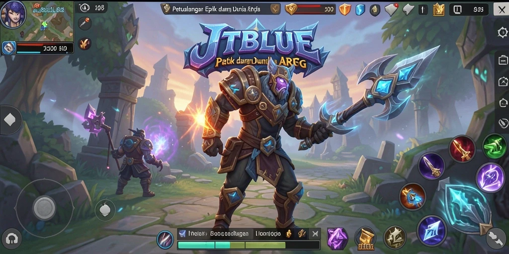 Tampilan gameplay JTBLUE yang penuh aksi dalam dunia ARPG.