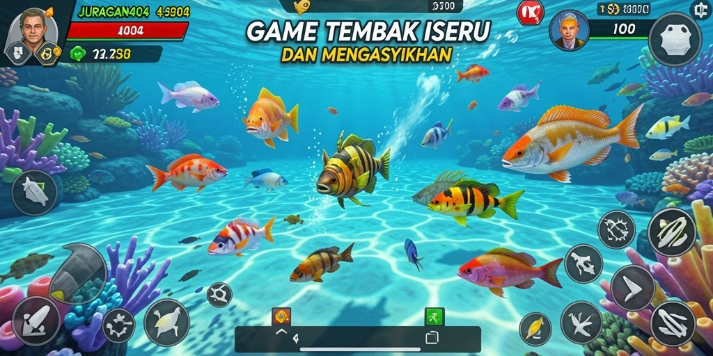 Gameplay seru JURAGAN404 saat menangkap ikan.