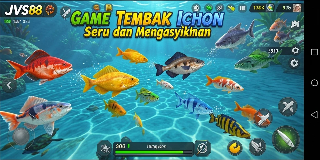 Screenshot menampilkan aksi gameplay Tembak Ikan yang seru.
