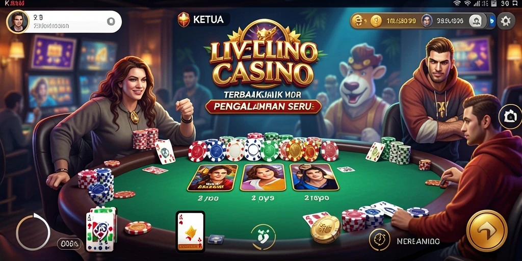 Tampilan menarik dari gameplay Live Casino KETUA yang mendebarkan.
