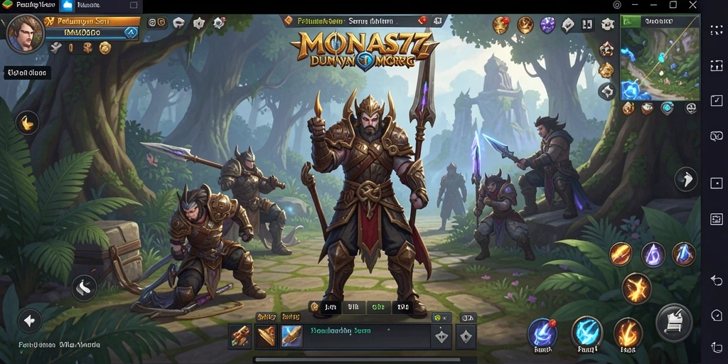 Screenshot gameplay MONAS77 yang menampilkan aksi seru dan dunia yang luas.