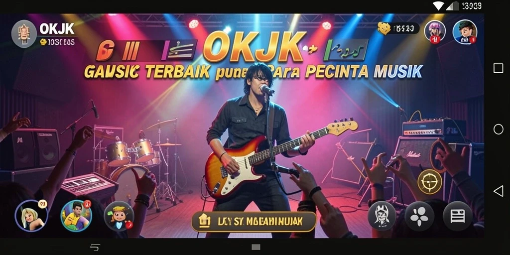 Gameplay OKJK yang seru dan interaktif dengan berbagai pilihan lagu.
