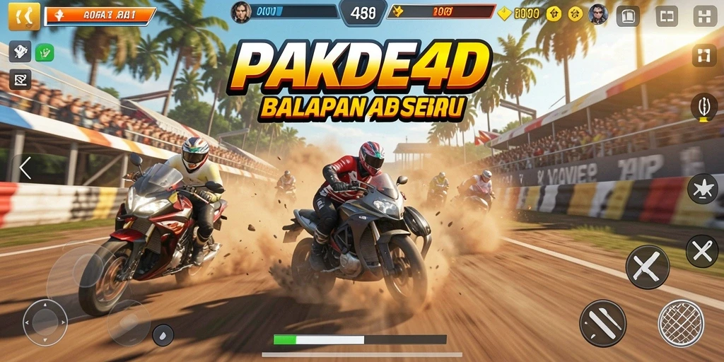 Tampilan gameplay PAKDE4D yang mengesankan saat balapan.
