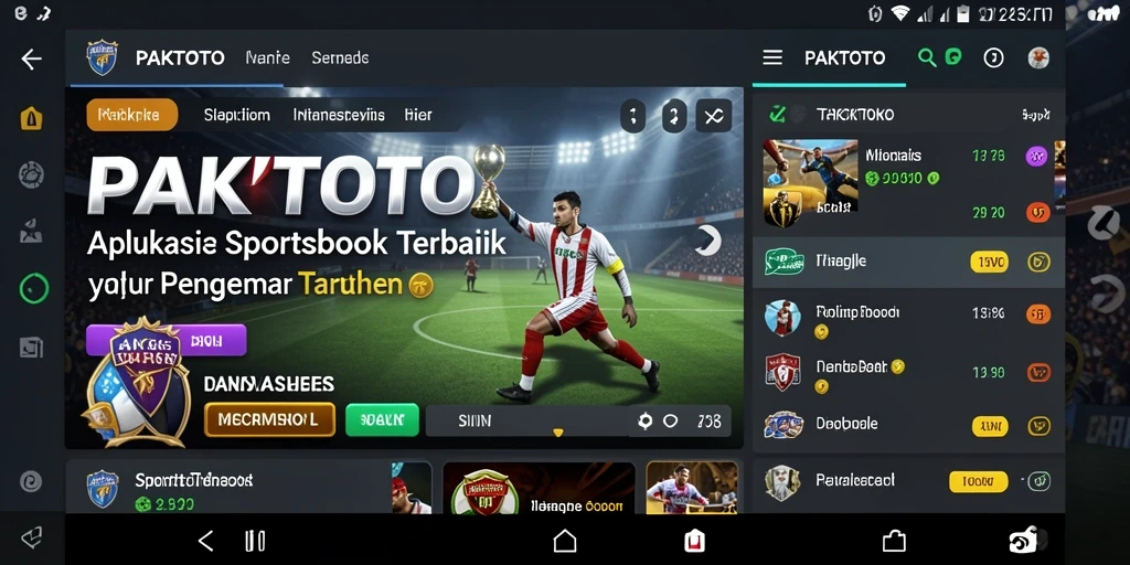 Screenshot utama PAKTOTO menampilkan antarmuka taruhan yang menarik dan dinamis.