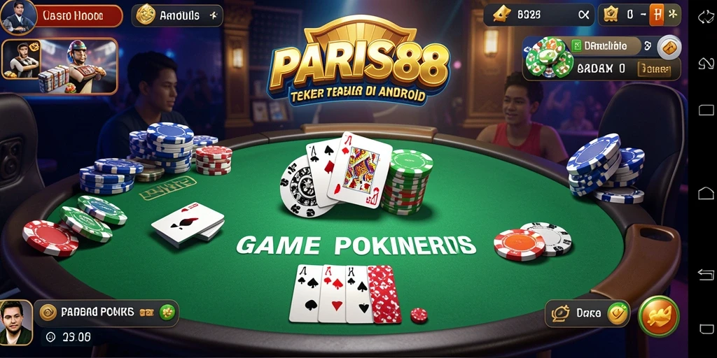 Tampilan gameplay poker yang seru dan interaktif di PARIS88.