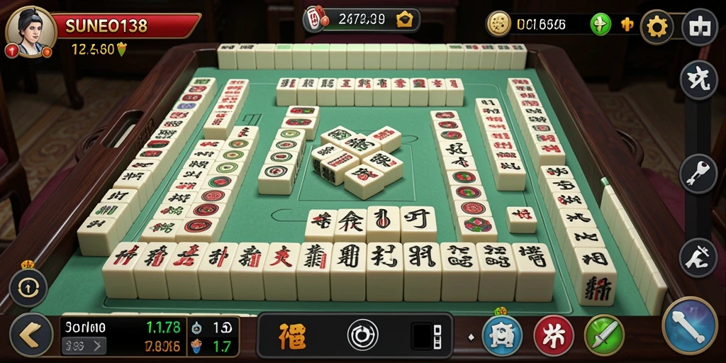 Screenshot gameplay SUNEO138 menampilkan aksi menarik permainan Mahjong.
