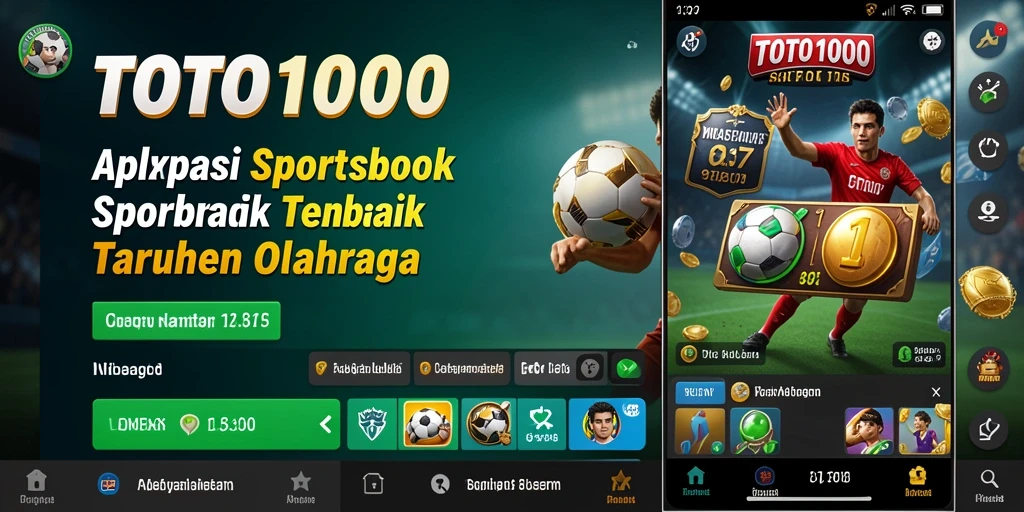 Tampilan gameplay menarik dari aplikasi TOTO1000 untuk taruhan olahraga.